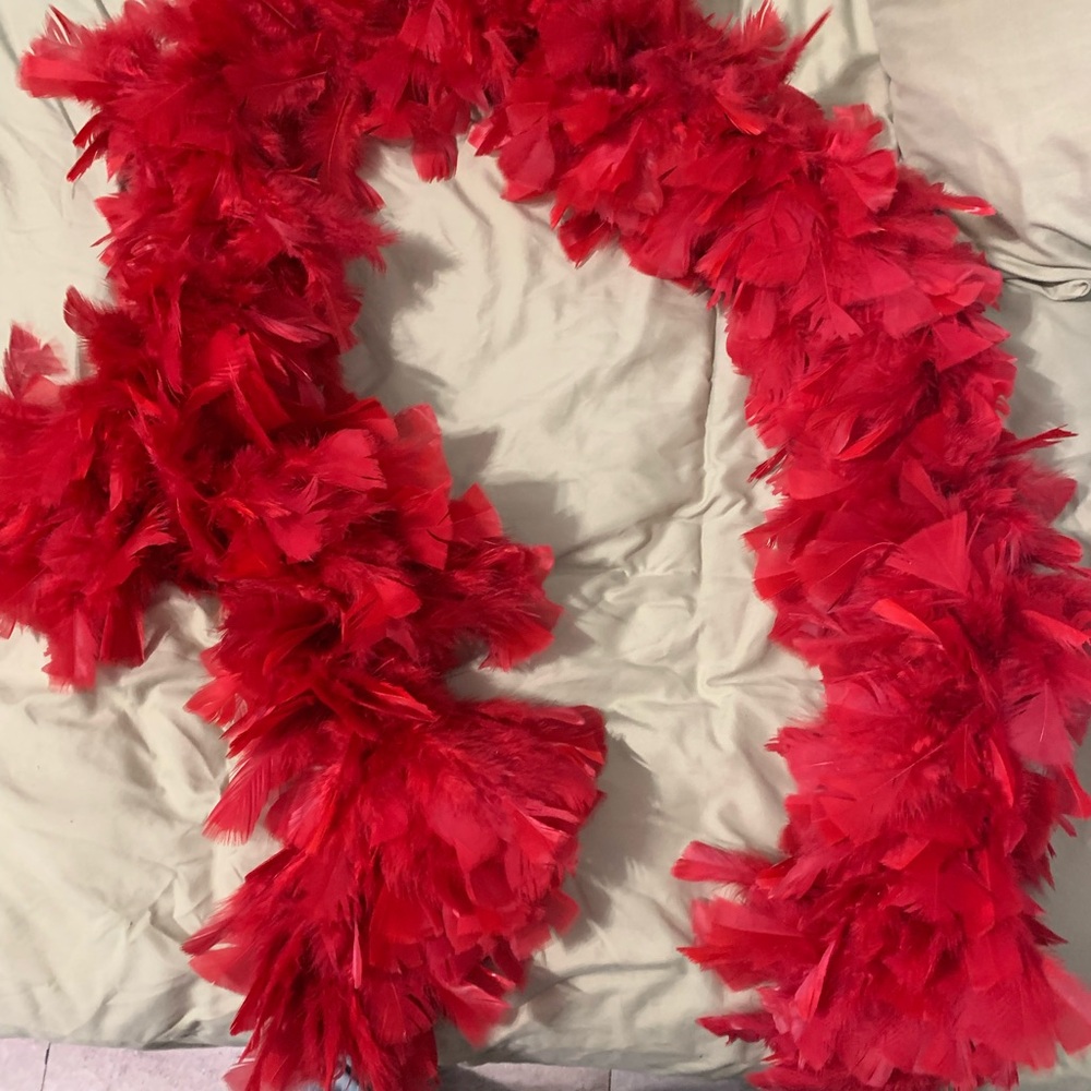 Vintage Red feather boa